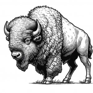 Bison coloring page - picture 8