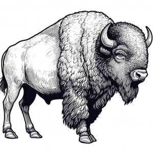 Bison coloring page - picture 9
