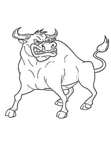 Bull coloring page - picture 1