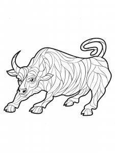 Bull coloring page - picture 2
