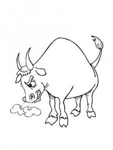 Bull coloring page - picture 24