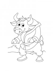 Bull coloring page - picture 34