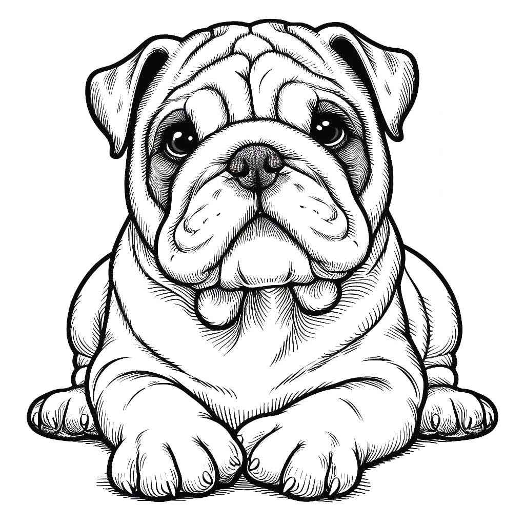 Free Printable Bulldog Coloring Pages