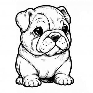 Bulldog coloring page - picture 2