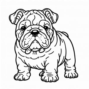 Bulldog coloring page - picture 3