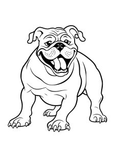 Cartoon Bulldog Coloring Page