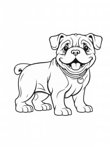 Cute Bulldog Coloring Page