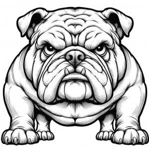 Bulldog coloring page - picture 4