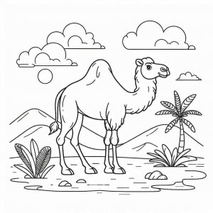Camel coloring page - picture 1