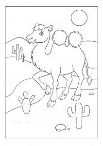 Camel Lifting a Leg Coloring Page