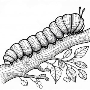 Caterpillar coloring page - picture 10