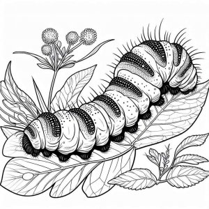 Caterpillar coloring page - picture 12