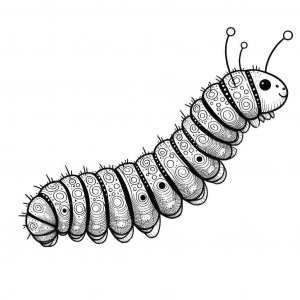 Caterpillar coloring page - picture 17