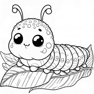 Caterpillar coloring page - picture 21
