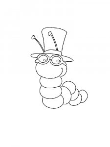 Caterpillar Wearing Glasses Coloring Page