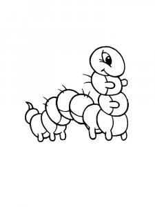 Cartoon Caterpillar for Kids Coloring Page