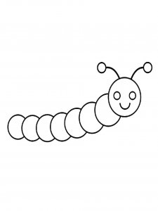 Very Simple Caterpillar Coloring Page