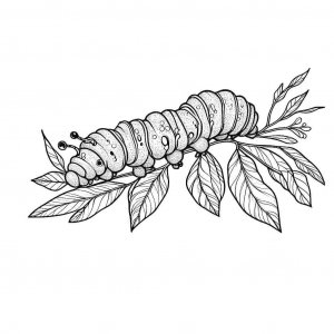 Caterpillar coloring page - picture 9