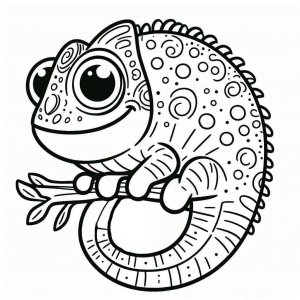 Chameleon coloring page - picture 1