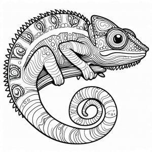 Chameleon coloring page - picture 11
