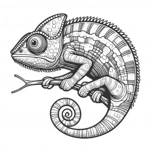 Chameleon coloring page - picture 13