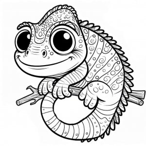 Chameleon coloring page - picture 14