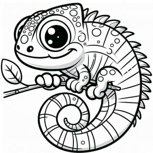 Chameleon coloring page - picture 16