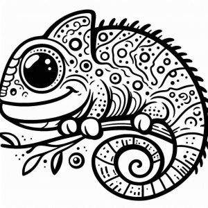 Chameleon coloring page - picture 19