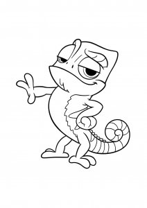 Serious Chameleon Coloring Page