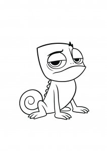 Sitting Chameleon Coloring Page