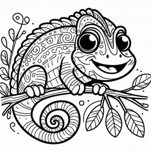 Chameleon coloring page - picture 4