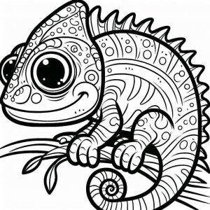 Chameleon coloring page - picture 8