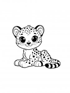 Cute Cheetah Coloring Page