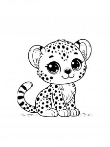 Adorable Cheetah Coloring Page