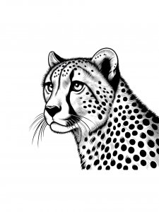 Cheetah Head Coloring Page
