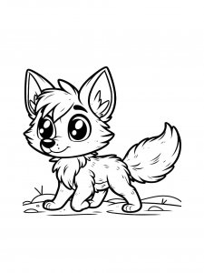 Small Cartoon Coyote Coloring Page