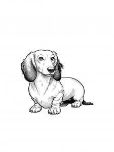 Dachshund Standing Pose Coloring Page