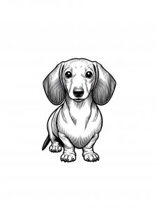 Dachshund Looking Straight Ahead Coloring Page