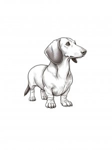 Realistic Dachshund for Kids Coloring Page