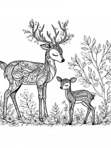 Deer coloring page - picture 28