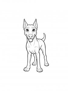 Happy Doberman Coloring Page