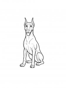 Smart Doberman Coloring Page