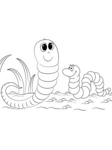 Earthworm coloring page - picture 1
