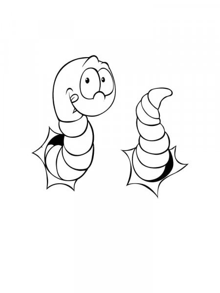 Earthworm coloring pages