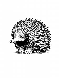 Spiky Echidna Coloring Page