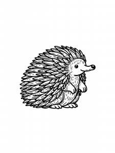 Echidna Standing on Hind Legs Coloring Page