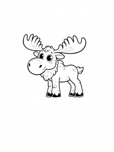 Beautiful Elk for Kids Coloring Page