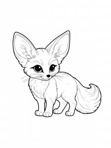Cute Fennec Fox Coloring Page