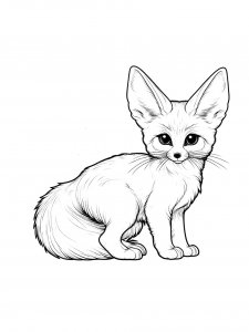 Beautiful Fennec Fox Coloring Page