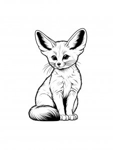 Amazing Fennec Fox Coloring Page
